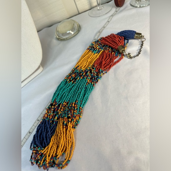 Large long multi strand seed bead necklace - Picture 6 of 7